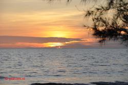 In the evening at the beach.